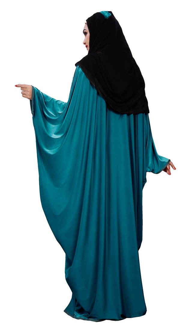 Justkartit Women's Casual Wear Plain 2 Way Wearable Lycra Abaya Burkha (Aqua)