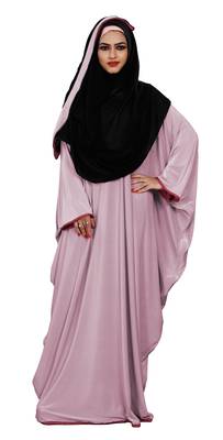 Justkartit Women's Outdoor Wear Plain 2 Way Wearable Lycra Abaya Burkha (Baby Pink) 1