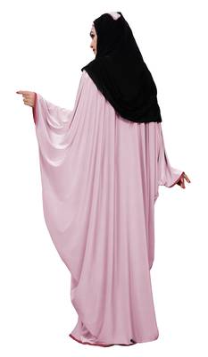 Justkartit Women's Outdoor Wear Plain 2 Way Wearable Lycra Abaya Burkha (Baby Pink) 4