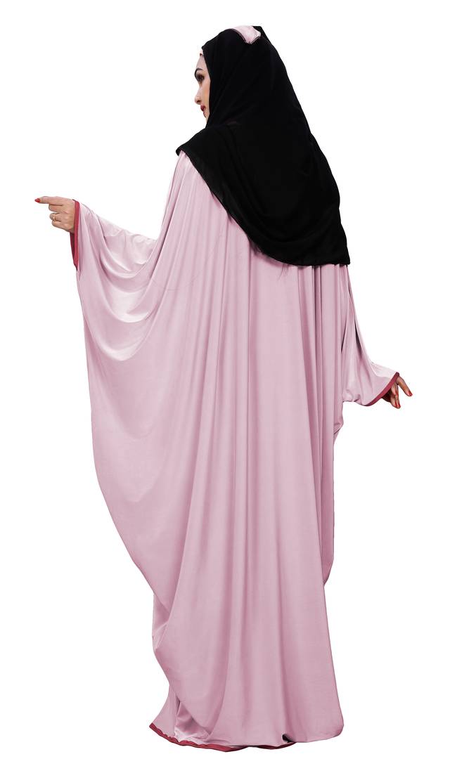 Justkartit Women's Outdoor Wear Plain 2 Way Wearable Lycra Abaya Burkha (Baby Pink)