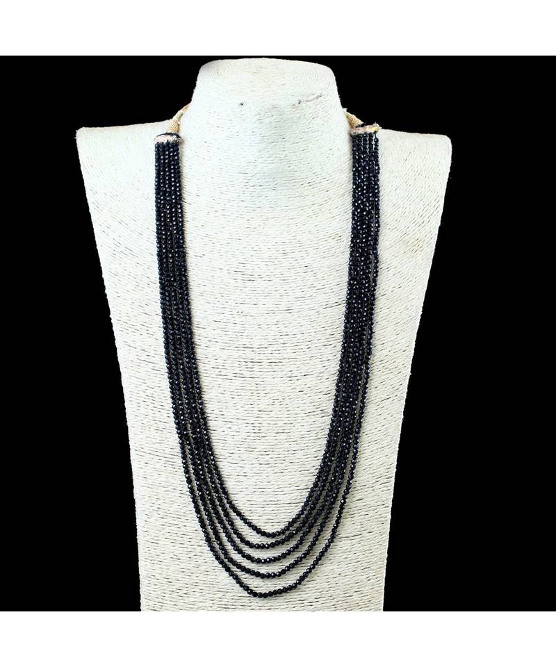 black crystal five line elegant mala