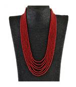 red crystal six line elegant mala