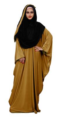 Justkartit Women's Casual Wear Plain 2 Way Wearable Lycra Abaya Burkha (Mustard) 1
