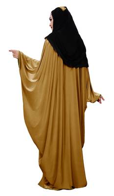 Justkartit Women's Casual Wear Plain 2 Way Wearable Lycra Abaya Burkha (Mustard) 4