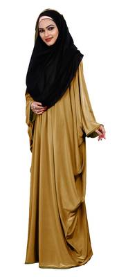 Justkartit Women's Casual Wear Plain 2 Way Wearable Lycra Abaya Burkha (Mustard) 5