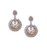 White Gold Pearls Studded Designer Contemeporary Earrings