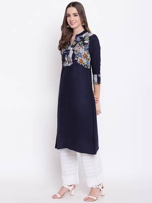 Blue printed cotton ethnic-kurtis 2