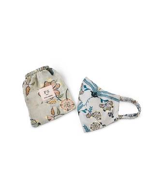 PS Pret by Payal Singhal Botanical Garden and Bird Paradise Print Reversible 3 Ply Mask with Pouch 2