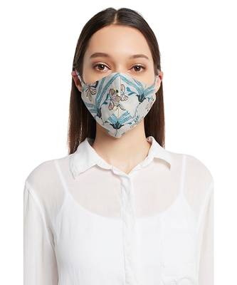 PS Pret by Payal Singhal Botanical Garden and Bird Paradise Print Reversible 3 Ply Mask with Pouch 3