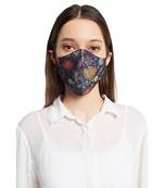 Payal Singhal Tulip Garden and Navy Spring print reversible 3 ply face mask with pouch