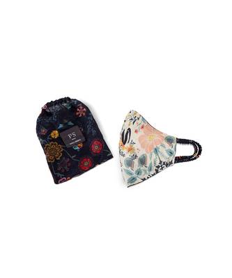 Payal Singhal Tulip Garden and Navy Spring print reversible 3 ply face mask with pouch 2