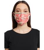 Payal Singhal Coral and Aqua Chidiya print pleated 3 ply mask with pouch
