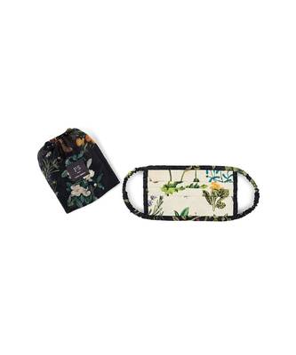PS Pret by Payal Singhal Ivory and Black Titli Print Pleated 3 Ply Mask with Pouch 2