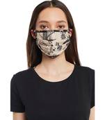 PS Pret by Payal Singhal Blush Jannat with Black Pine Cone Print Pleated 3 Ply Mask with Pouch