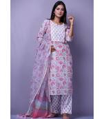 Peach And White Suit Set