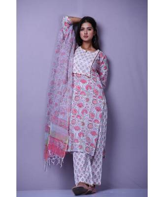Peach And White Suit Set 3
