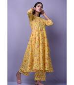 Yellow Printed Suit Set