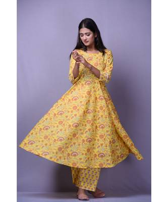 Yellow Printed Suit Set 2
