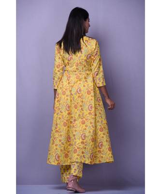 Yellow Printed Suit Set 3