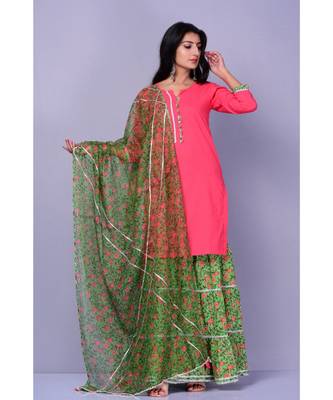 Peach and Green Garara Set 1
