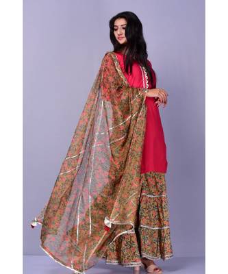 Maroon and Beige Garara Set 1