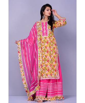 Yellow Gulbagh Suit Set 1