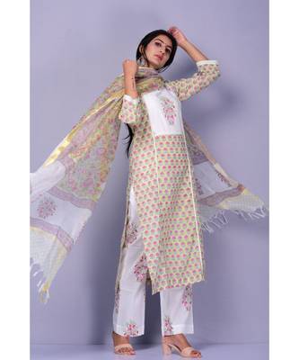 Light Green Handblock Suit Set 2