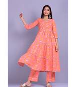 Peach Floral Anarkali