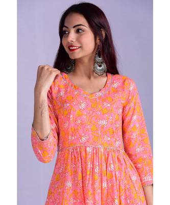 Peach Floral Anarkali 3