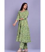 Dusty Green Floral Anarkali