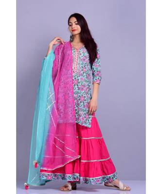Green And Magenta Garara Set 1