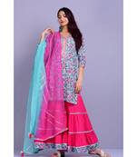 Green And Magenta Garara Set