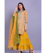 Mustard And Green Garara  Set