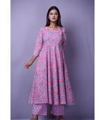 Baby Pink Printed Suit Set