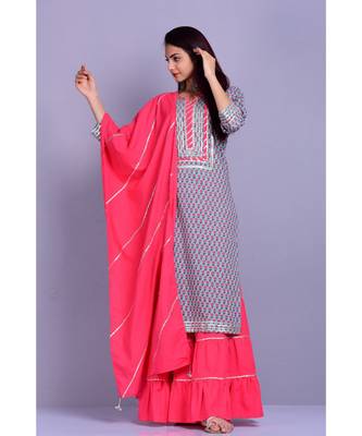 Light grey and peach Garara set 1
