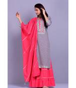 Light grey and peach Garara set