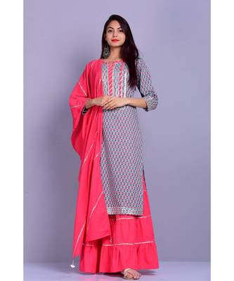 Light grey and peach Garara set 2