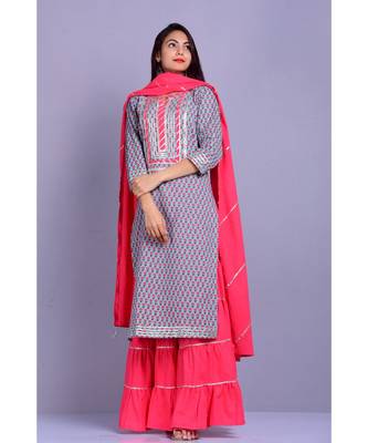 Light grey and peach Garara set 3