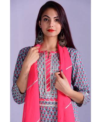Light grey and peach Garara set 4