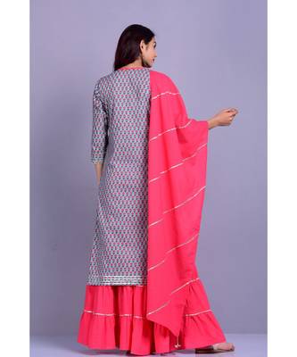 Light grey and peach Garara set 5