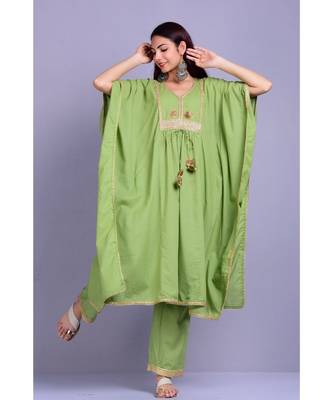 Pista Green Kaftan set 1
