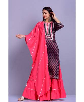 Black and Peach Garara Set 1