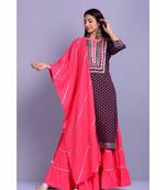 Black and Peach Garara Set