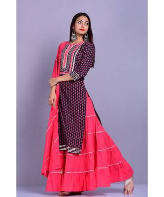 Black and Peach Garara Set 2