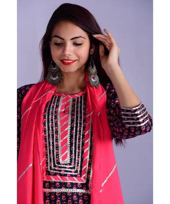 Black and Peach Garara Set 4