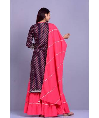 Black and Peach Garara Set 5