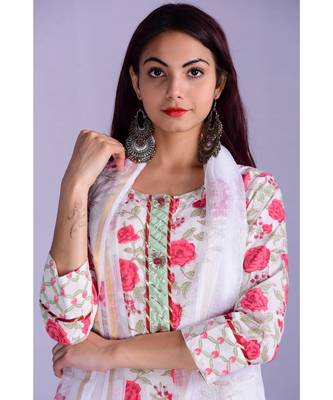 White Rose Print Suit Set 2