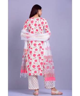 White Rose Print Suit Set 3