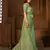 Green woven silk blend saree with blouse