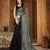 Sutram Black & Grey Lycra Printed Sari with Blouse Peice